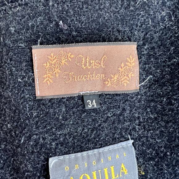 Vintage Austrian Trachten Jacket Omen's 34 Loden Wool Alpaca Boiled Wool Blazer - Picture 7 of 11